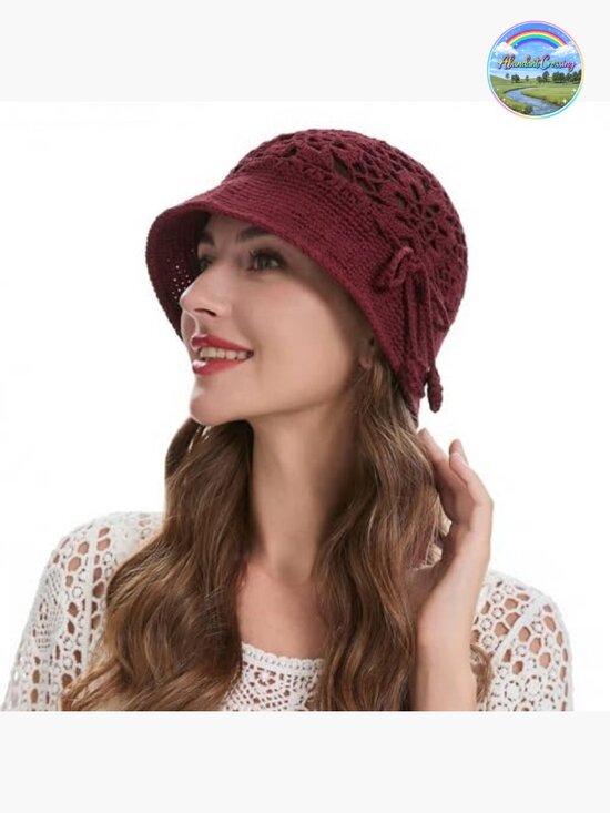 Handmade Crochet Knit Bucket Hat Cotton Floral Summer main image 7